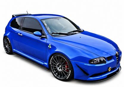 👉SOTTO MINIGONNE LATERALI ADATTO PER ALFA ROMEO 147 LAMA ABS NERO LUCIDO👈