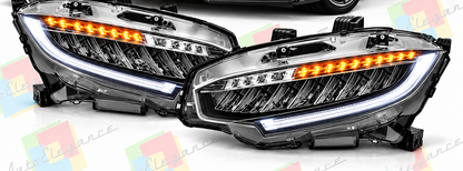 ART.11128 FARI ANTERIORI ADATTO PER HONDA CIVIC X 16-21 NERO LED