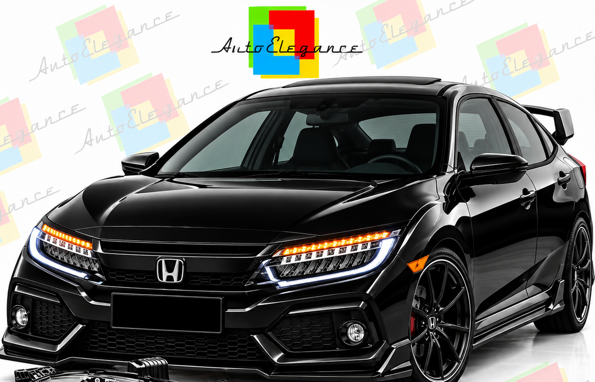 ART.11128 FARI ANTERIORI ADATTO PER HONDA CIVIC X 16-21 NERO LED