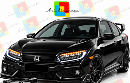ART.11128 FARI ANTERIORI ADATTO PER HONDA CIVIC X 16-21 NERO LED