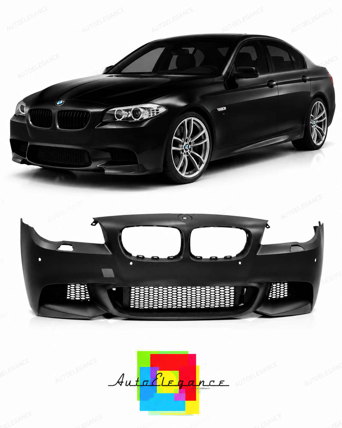 💕PARAURTI ANTERIORE BMW 5 F10 F11 11-16 LOOK M PDC💕