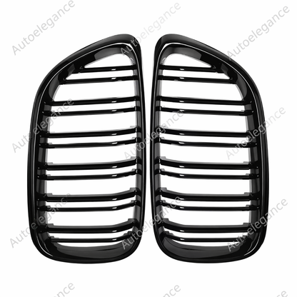 🔥GRIGLIA ANTERIORE A DOPPIO RENE PER BMW  2 F22 F23 F87 M2 NERO LUCIDO 14-18🔥