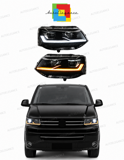 ART.10084 FARI ANTERIORI ADATTO PER VW T5.1 10-15 NERO
