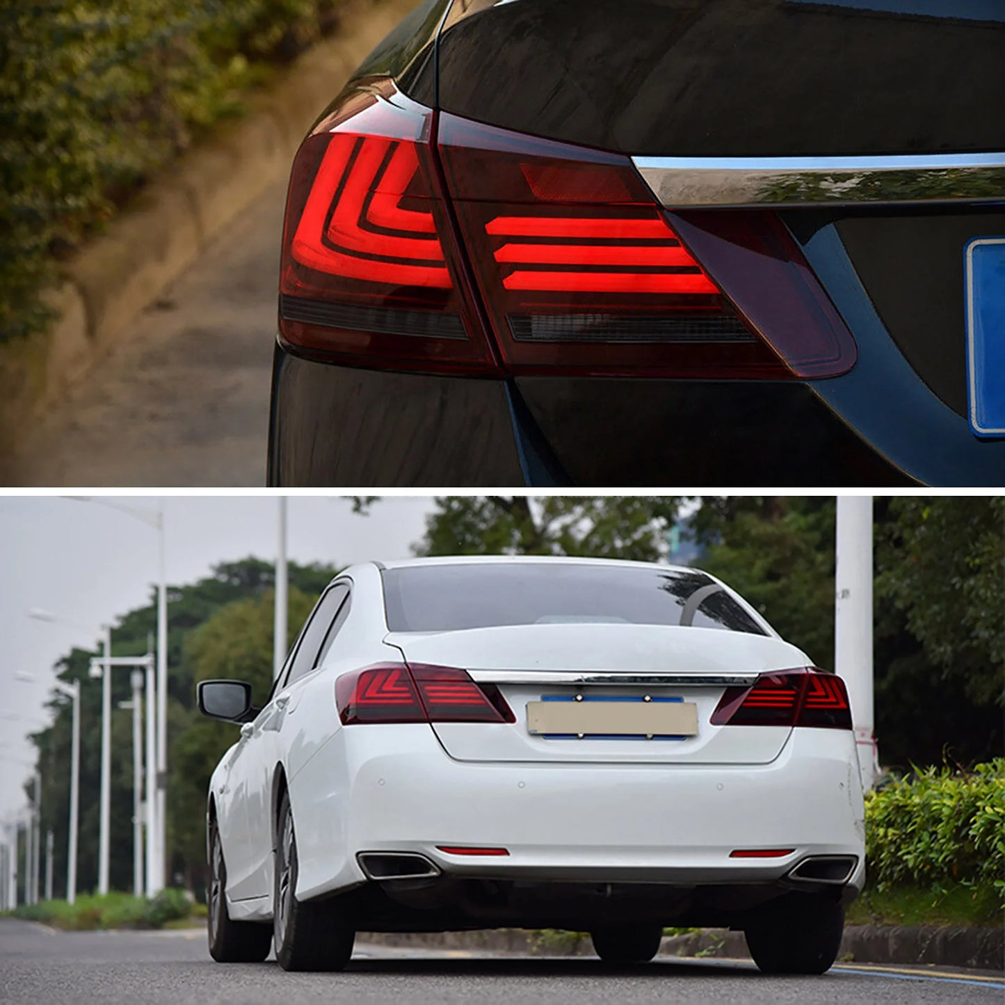 Fanali posteriori sequenziali Full LED per Honda Accord 2013-2015 ABS PMMA GLASS Materiale