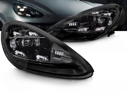 💫ART.4907 Fari Anteriori LED NERI per Porsche Cayenne 2010-2015💫
