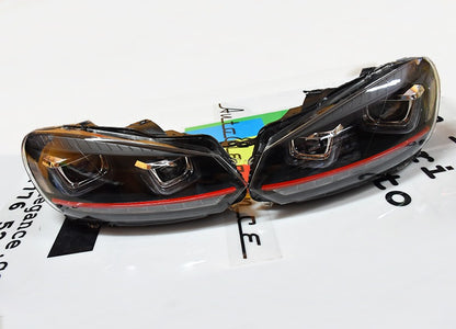 Griglia centrale adatta per VW Golf 6 VI (2008-2012) con fari LED DRL U-Design e