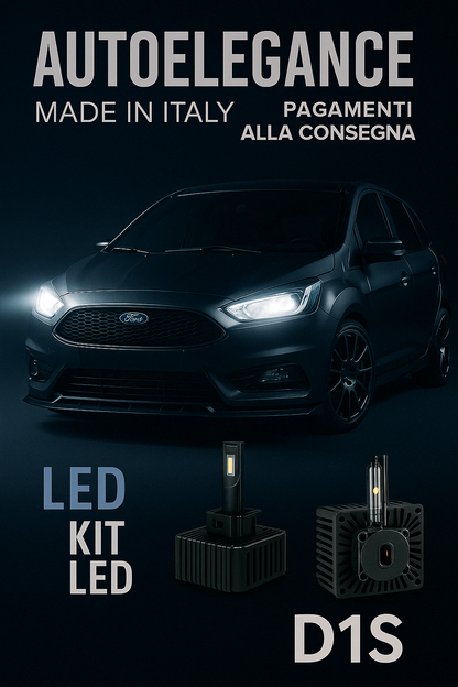 ❤️ KIT LED D1S 6000K BIANCO GHIACCIO ANABBAGLIANTI PER  FORD C MAX ❤️