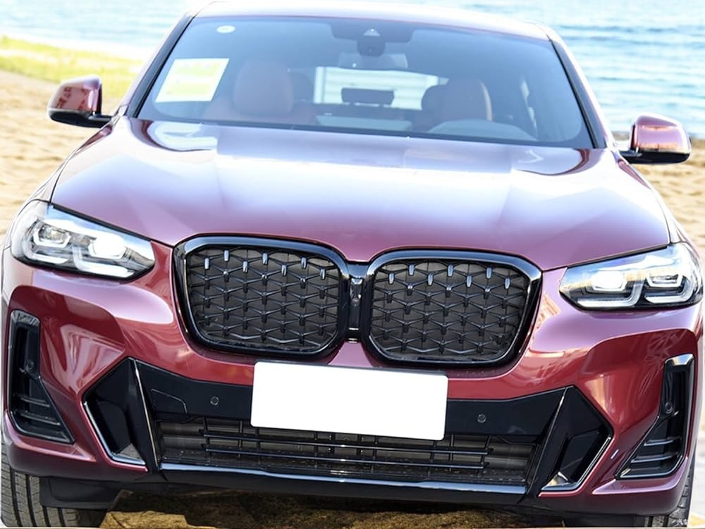 🔥GRIGLIA DEL RADIATORE NERO LUCIDO DIAMANTE ADATTO A BMW X3 X4 G01 G02 LCI 🔥