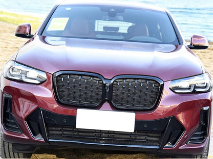 🔥GRIGLIA DEL RADIATORE NERO LUCIDO DIAMANTE ADATTO A BMW X3 X4 G01 G02 LCI 🔥
