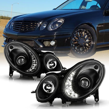 💫ART.7221 FARI "DAYLIGHT" NERI adatto per MERCEDES W211 Classe-E 02-06💫