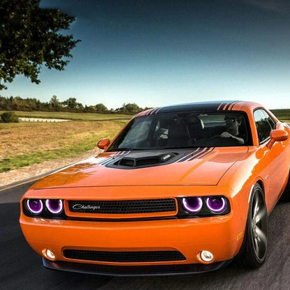 Halo LED Headlights (RGB) + Taillights for Dodge Challenger 2008-2014 