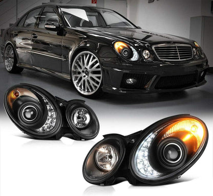 💫ART.7221 FARI "DAYLIGHT" NERI adatto per MERCEDES W211 Classe-E 02-06💫