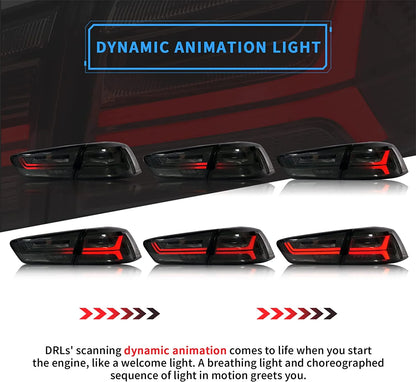 Luci posteriori a LED per Mitsubishi Lancer ed EVO X 2008-2021 (non adatte a Sportback/fortis/io) con animazione dinamica