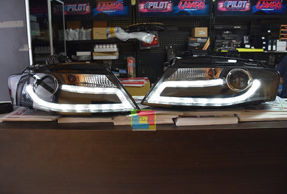 Headlights suitable for Audi A4 B8 8K (2008-2011) LED Daytime Running Light Bar Xenon Design 