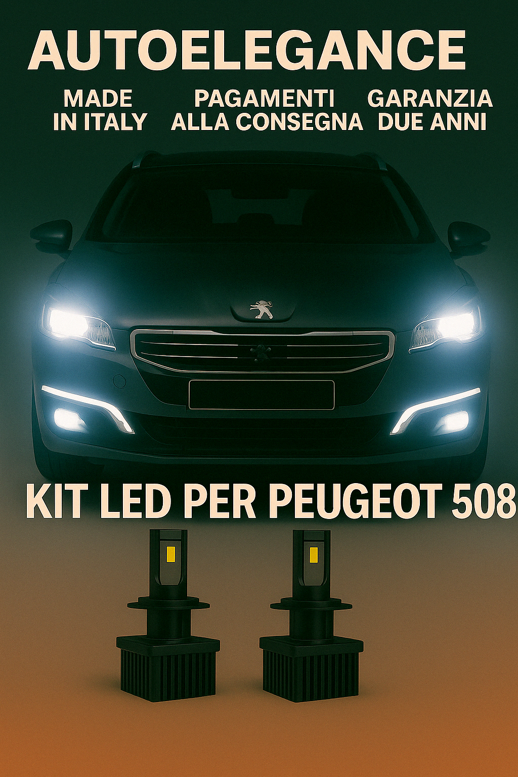 ❤️ KIT LED D1S 6000K BIANCO GHIACCIO ANABBAGLIANTI PER  PEUGEOT 508 ❤️