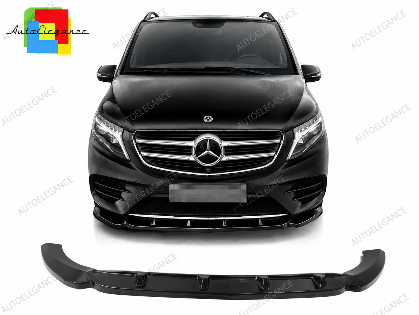 👉Splitter Anteriore Mercedes Classe V AMG-Line W447 14-24 Nero Lucido👈