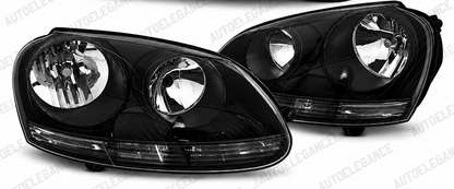 ART.10749 FARI ANTERIORI ADATTO PER VW GOLF 5 10.03-09 NERO