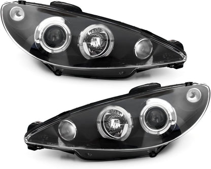💫ART.7223 FARI "ANGEL EYES" NERI adatto per PEUGEOT 206 98-02💫