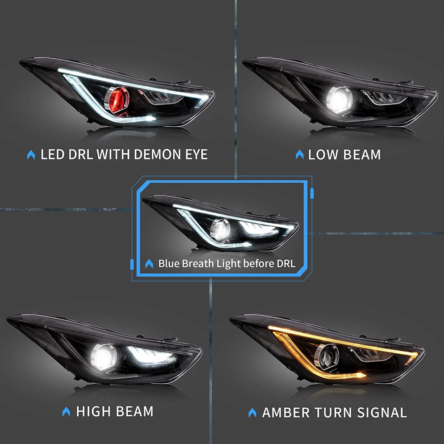 Fari del proiettore per Hyundai Elantra (Avante MD) 2011-2015
