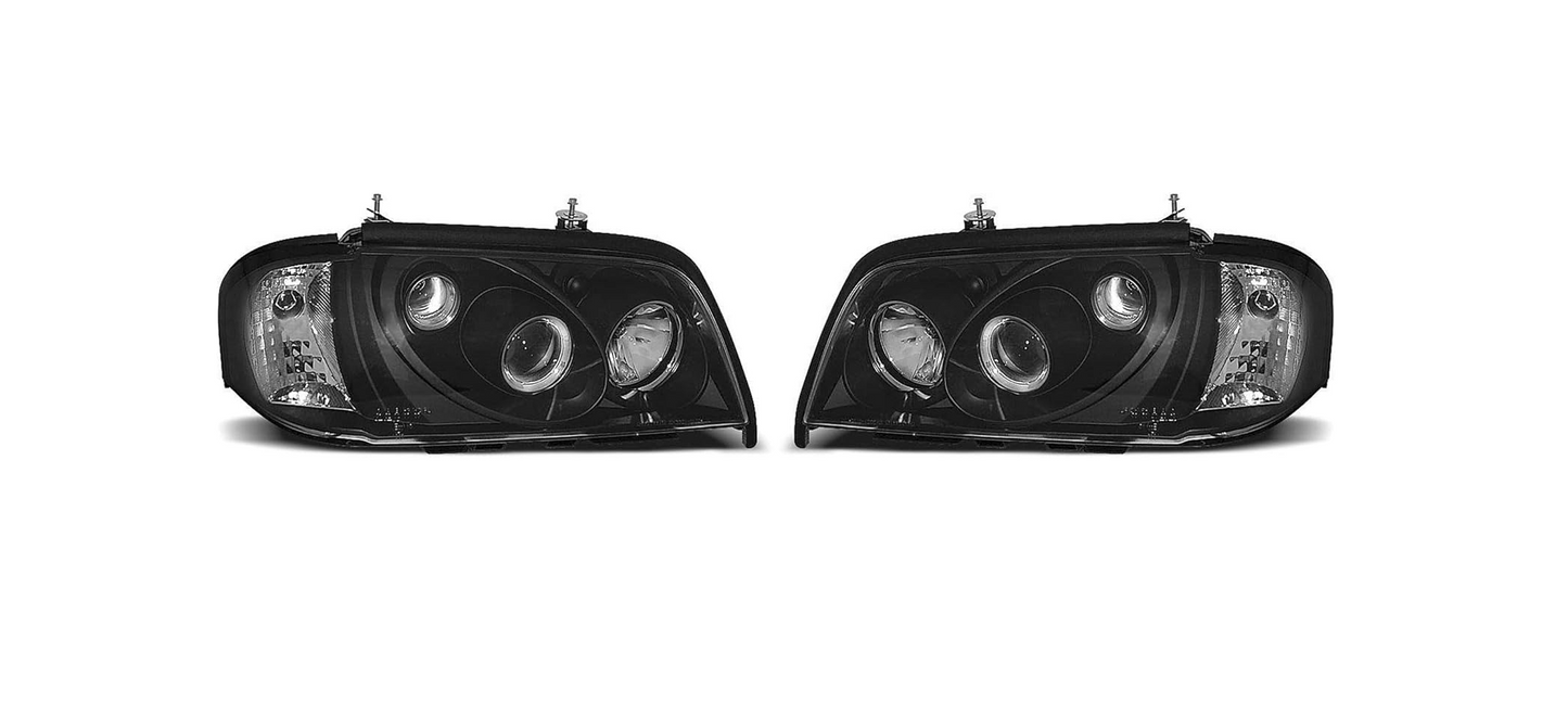 💫ART.6375 FARI ANTERIORI NERI per MERCEDES W202 CLASSE C 1993-2000💫