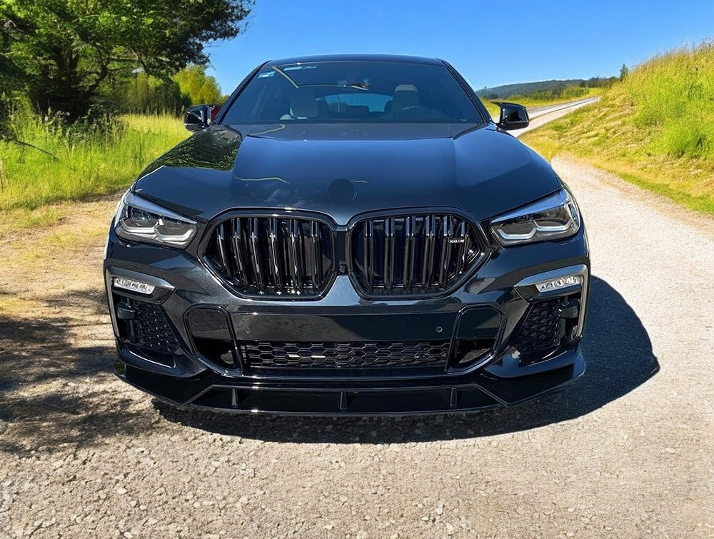 😎Griglia rene compatibile con BMW X6 G06 2018+ barre singole nero lucido😎