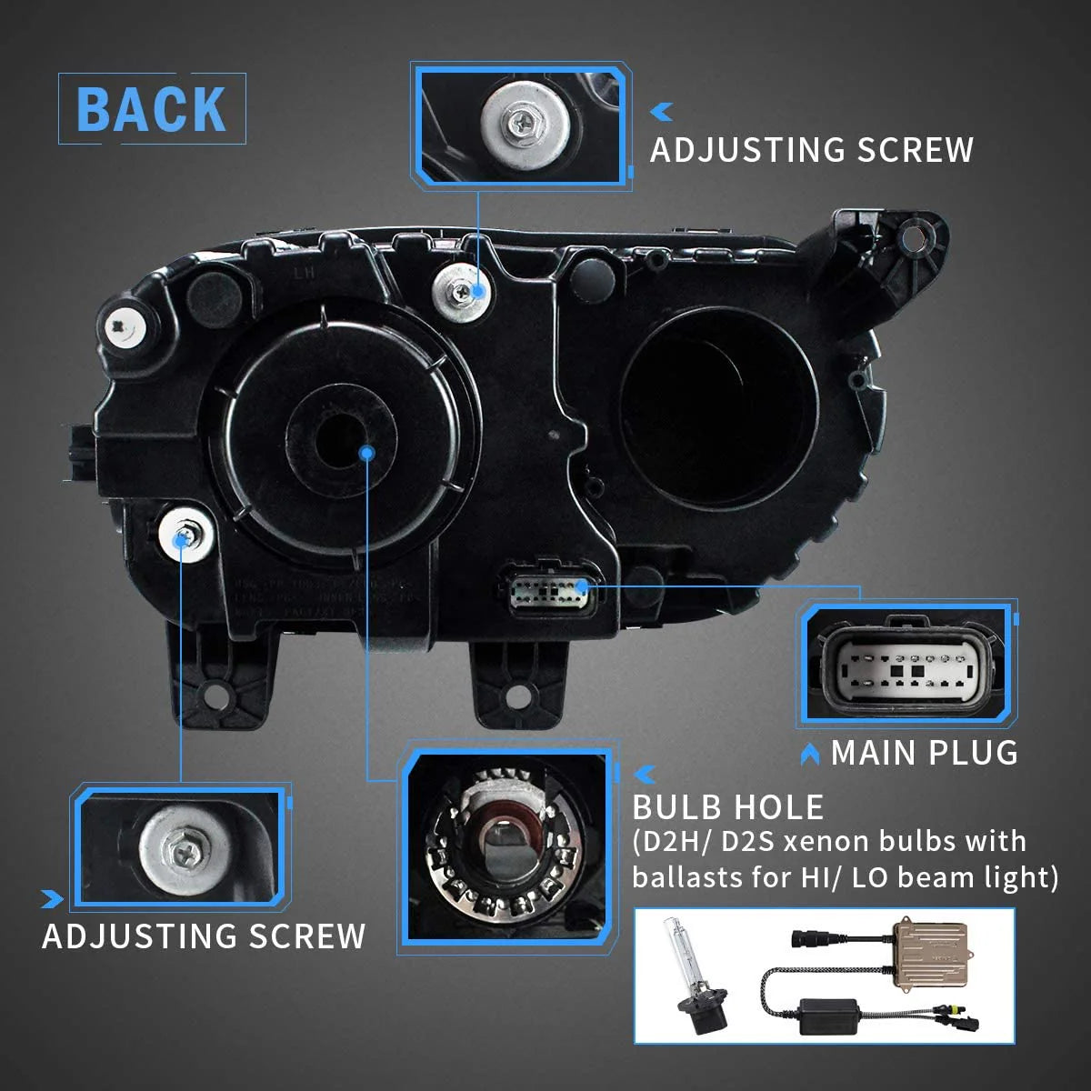 Fari LED RGB per Dodge Challenger 2015-2019 (lampadine non incluse)