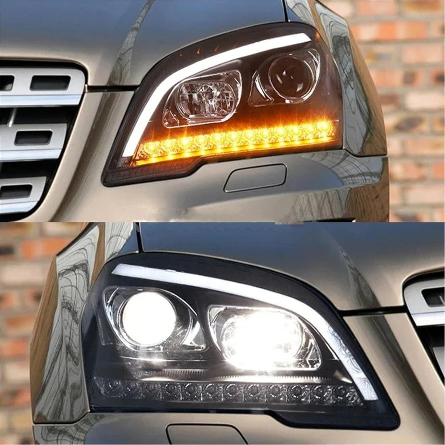 Gruppo Fari Anteriori Auto Per Benz W164 2009-2012 Stile LED Lampade Per Auto Luci Di Marcia Diurna ML Modifica GLE Accessori Per Fari 2 PCS Fari Passeggero Gruppo Faro Anteriore