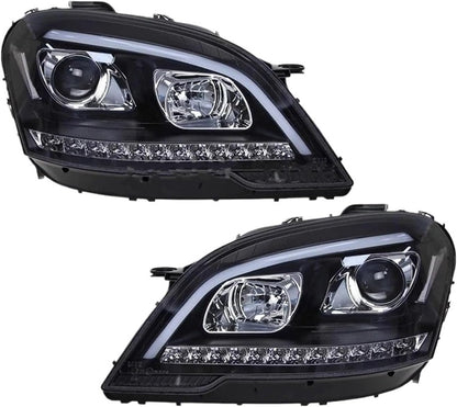 Gruppo Fari Anteriori Auto Per Benz W164 2009-2012 Stile LED Lampade Per Auto Luci Di Marcia Diurna ML Modifica GLE Accessori Per Fari 2 PCS Fari Passeggero Gruppo Faro Anteriore