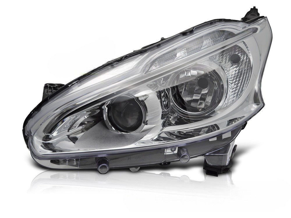 😎FARO ANTERIORE CROMATO LED SINISTRO TYC ADATTO PER PEUGEOT 208 12-15😎