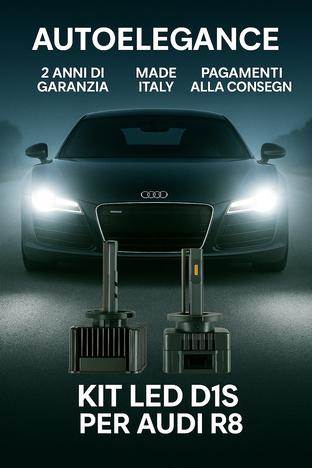 ⭐KIT XENON D1S 6000K ANABBAGLIANTI PER AUDI R8 – LUCE BIANCA POTENTE⭐