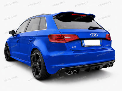 0072🔥SPOILER A3 8V 5D SPORTBACK 12-20 STANDARD LOOK RS3 NERO LUCIDO SOLO STAN🔥