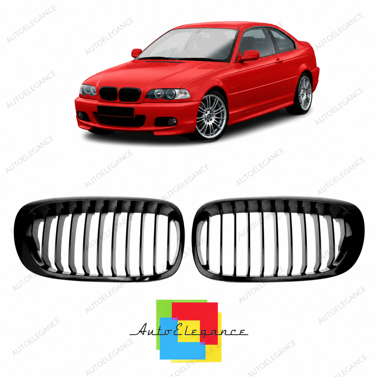 👉Griglia monoriga nera opaca adatta per BMW Serie 3 E46 2003-2006👈