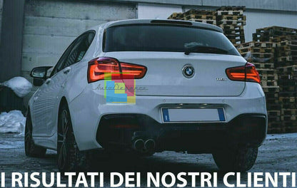 Diffusore posteriore doppio tubo adatto per BMW Serie 1 F20 M-Sport LCI 2015