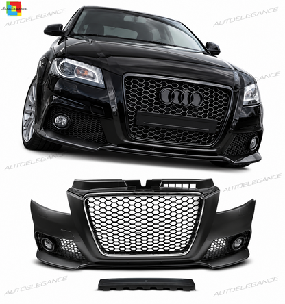 💫ART.10322 PARAURTI ANTERIORE 'SPORT' CHROMO NERO PER AUDI A3 08-12💫