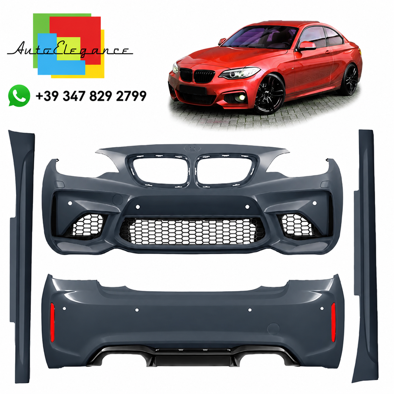 👉Paraurti e parafanghi corpo largo adatti per BMW Serie 2 F22 F23 2012-2021👈