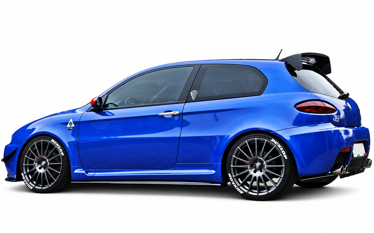👉SOTTO MINIGONNE LATERALI ADATTO PER ALFA ROMEO 147 LAMA ABS NERO LUCIDO👈