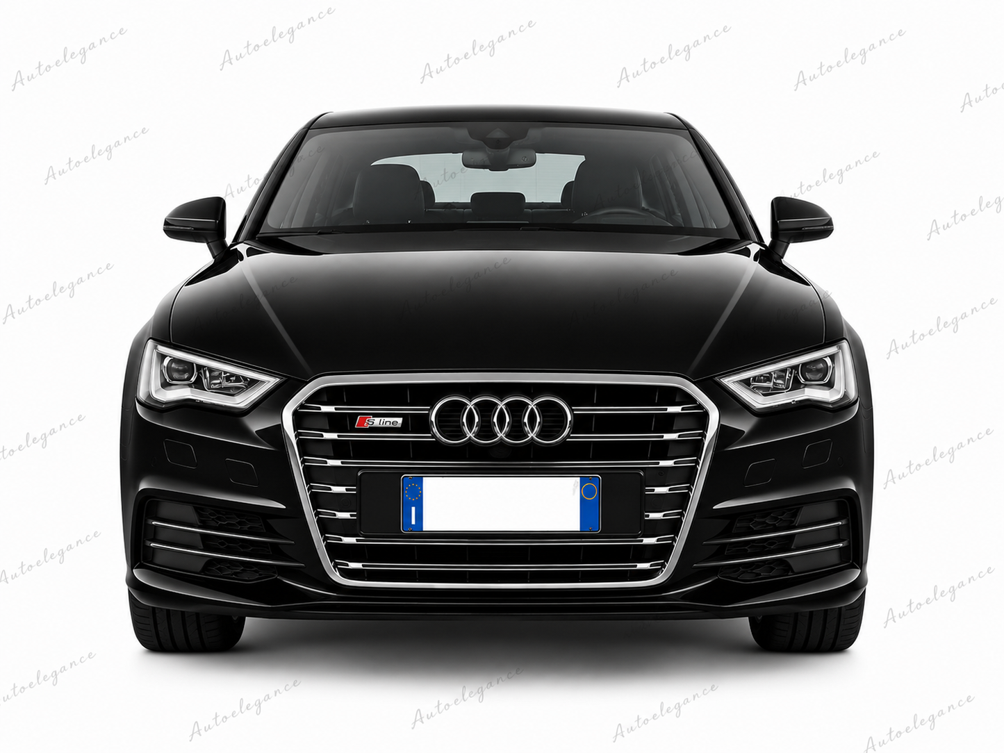 🔥ART.0597 GRIGLIA ADATTO PER  AUDI A3 8V 12-6 LOOK S3 NERA PROFILI CROMATI🔥