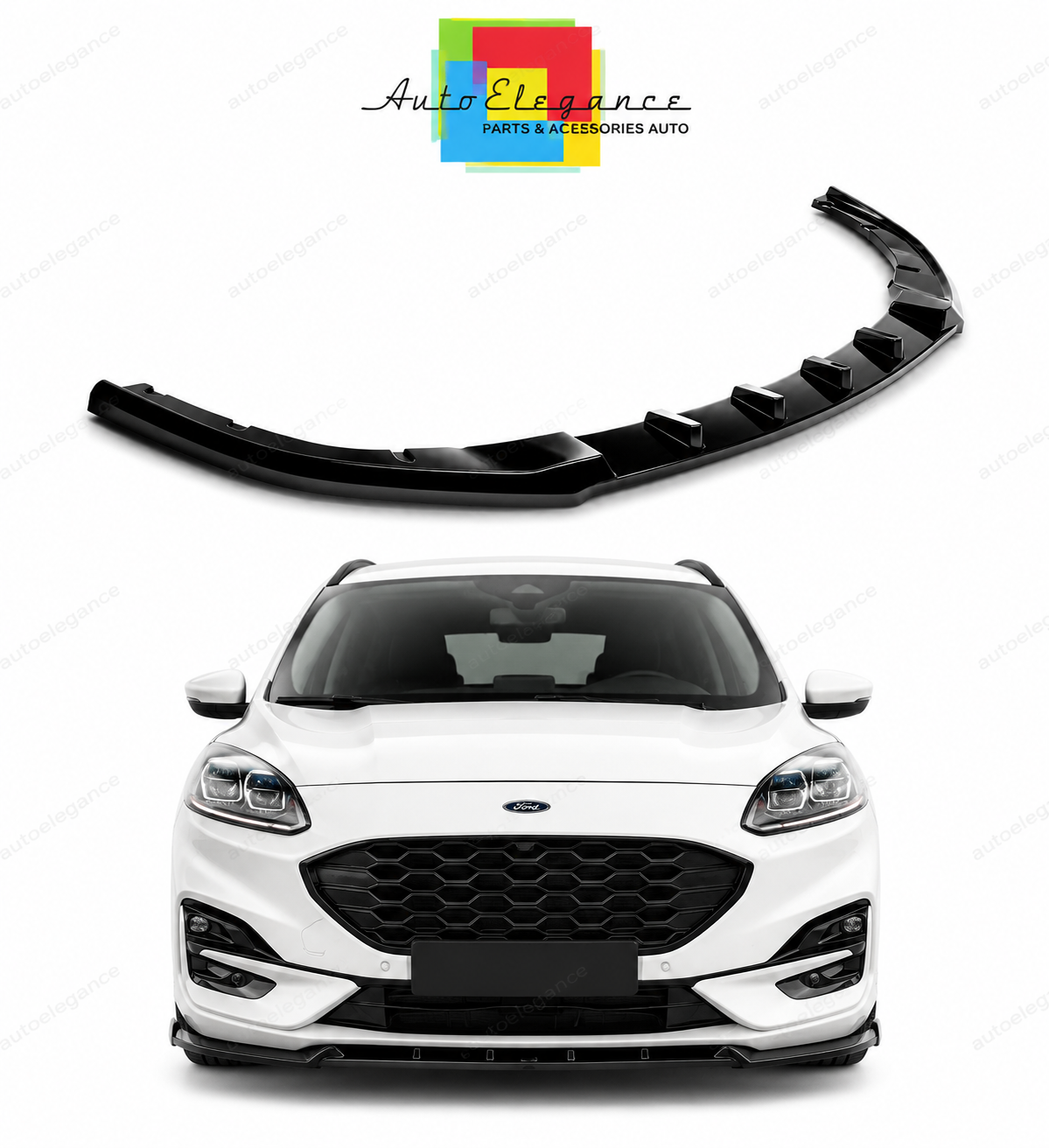 💕Splitter adatto per  Ford Kuga ST-Line MK3  nero lucido 💕