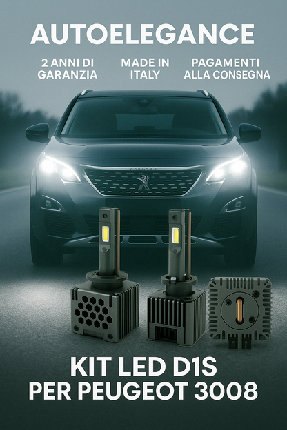 ⭐KIT XENON D1S 6000K ANABBAGLIANTI PER PEUGEOT 3008 – LUCE BIANCA POTENTE⭐