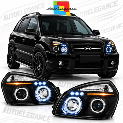 ART.11133 FARI ANTERIORI ADATTO PER HYUNDAI TUCSON 04-10 NERO