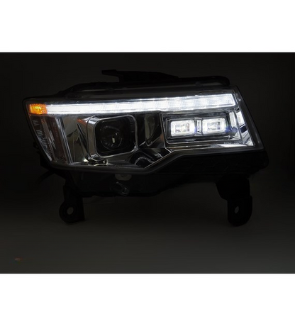 💕 Fari Anteriori Adatto per Jeep Grand Cherokee WK2 14-21 LED Tube Cromati 💕