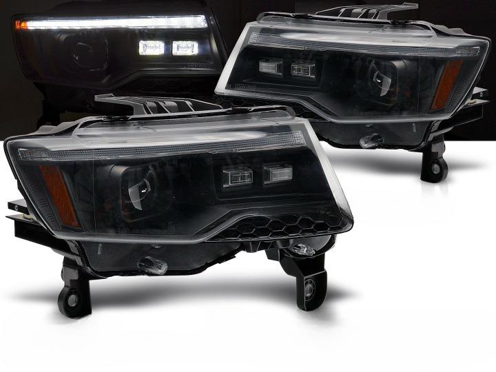 ART.5581 FARI ANTERIORI JEEP GRAND CHEROKEE 14-21 BLACK TUBE LIGHT SEQ
