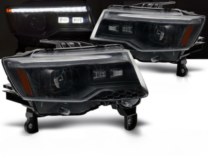 ART.5581 FARI ANTERIORI JEEP GRAND CHEROKEE 14-21 BLACK TUBE LIGHT SEQ