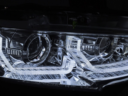 💕 Fari Anteriori Adatto per Honda Civic X 16-21 LED DRL Cromati Sequenziali 💕