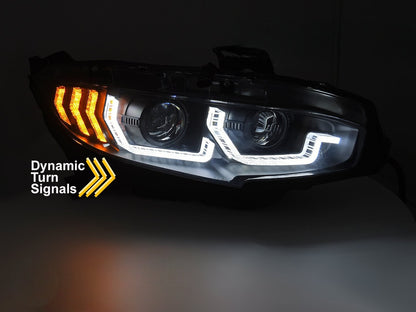 Fari Neri DRL SEQ compatibile con HONDA CIVIC X 16-21