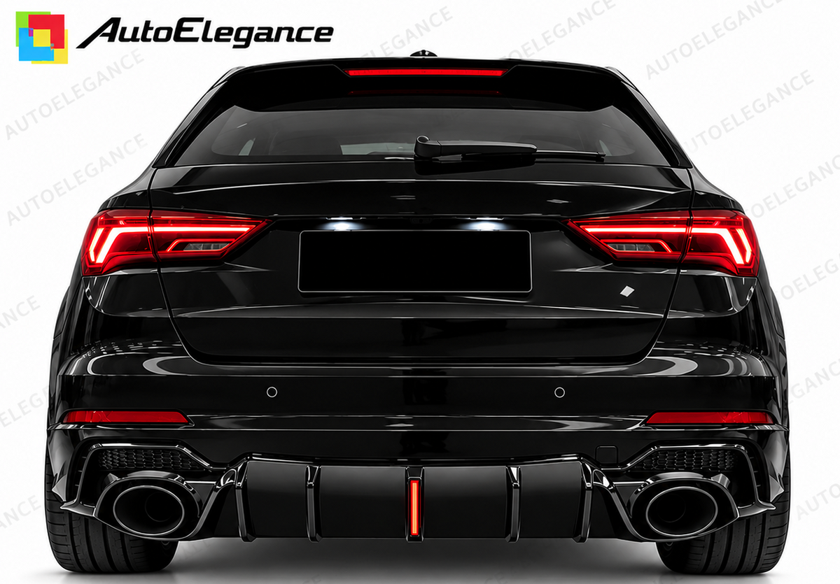DIFFUSORE ADATTO PER Q3 F3 2018+ SUV SOLO PER SLINE LOOK RSQ3 NERO LUCIDO