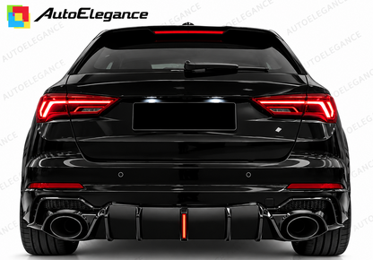 DIFFUSORE ADATTO PER Q3 F3 2018+ SUV SOLO PER SLINE LOOK RSQ3 NERO LUCIDO