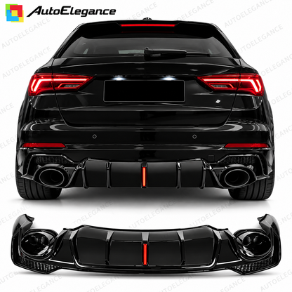 DIFFUSORE ADATTO PER Q3 F3 2018+ SUV SOLO PER SLINE LOOK RSQ3 NERO LUCIDO