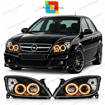 ART.10991 FARI ANTERIORI ADATTO PER OPEL VECTRA C 09.05-08  NERI LED