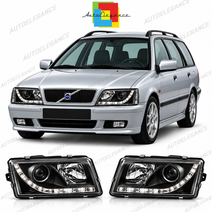 ART.10987 FARI ANTERIORI ADATTO PER VOLVO S40/V40 02.96-12.03 LED NERO